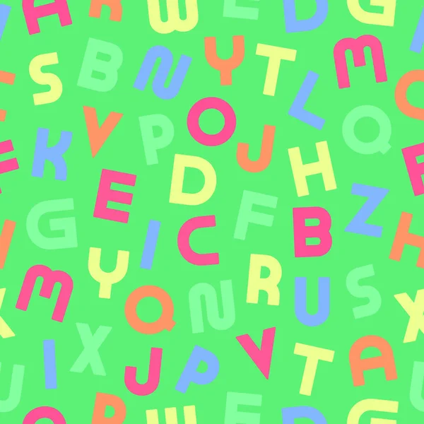 Modèle Alphabet Vectoriel Sans Couture Avec Des Lettres Latines Colorées — Image vectorielle