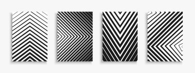 Siyah beyaz çizgili kapaklar, şablonlar, arka planlar, pankartlar, broşürler, afişler, el ilanları ve benzeri parlak minimalist posterler, kartlar, kataloglar.