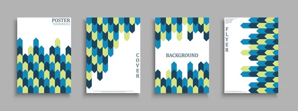 Set Abstract Geometric Color Covers Templates Backgrounds Placards Brochures Banners — Stockvektor