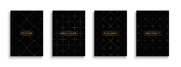 Set Dark Elegant Dotted Covers Templates Backgrounds Placards Brochures Banners — Image vectorielle