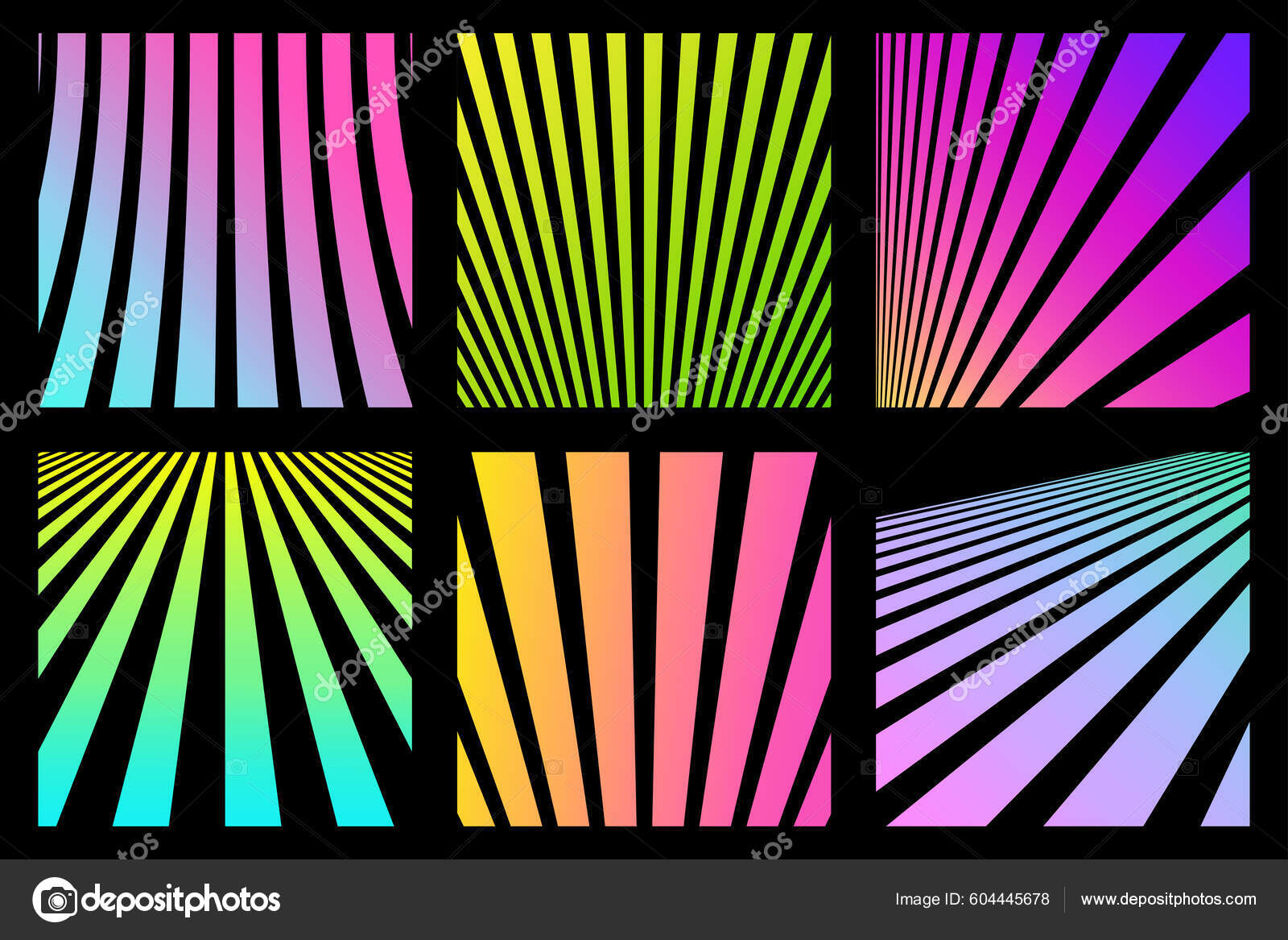 Collection Abstract Striped Colorful Gradient Backgrounds Fashion 80S ...
