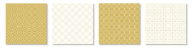 Set of vector beige and white seamless geometric ornamental patterns. Tile oriental elegant backgrounds, repeatable prints.