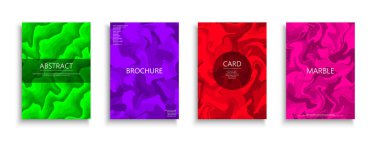 Set of bright colorful posters,cards, brochures, flyers, backgrounds, banners, placards and ect. Abstract painting marble covers - vibrant trendy design.
