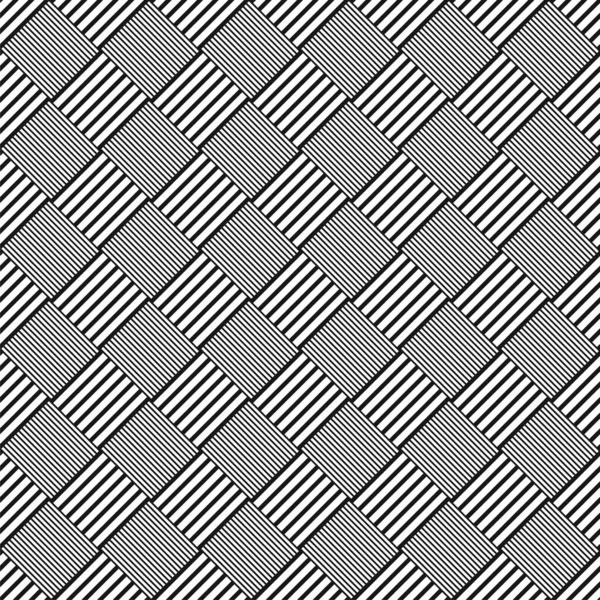 矢量无缝几何条纹图案 黑白无穷无尽的线条质感 单色不寻常背景 — 图库矢量图片