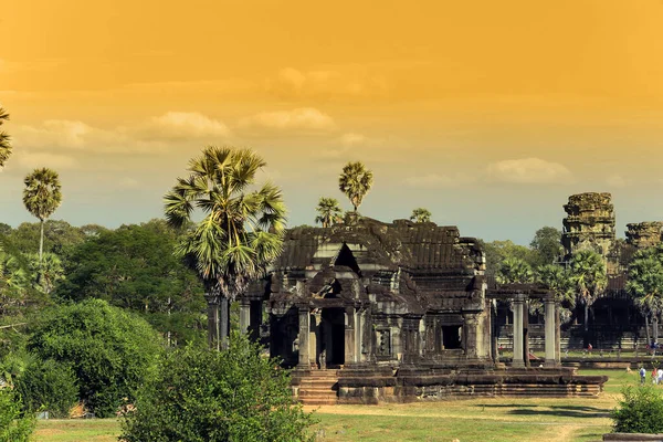 Letní Krajina Angkor Hinduistický Chrámový Komplex Věnovaný Bohu Vishnu Instagramový — Stock fotografie