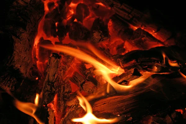 Macro Campfire Night — Stock Photo, Image