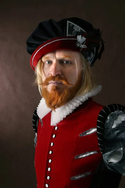 Retrato Close Homem Idade Média Com Barba Bigode Terno Isolado — Fotografia de Stock