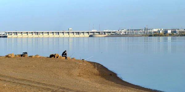 Herfst Landschap Dam Rivier Kama — Stockfoto