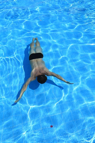 Piscina Agua Azul Aislada Nadador Agua —  Fotos de Stock