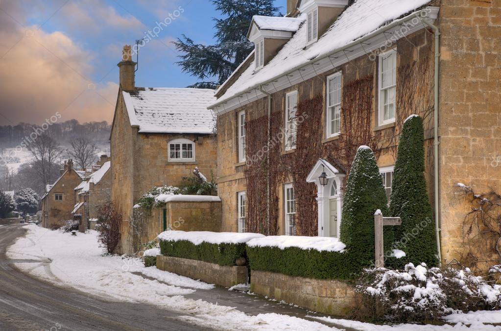 Broadway in snow, Cotswolds Stock Photo by ©andrewroland 35143499