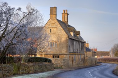 Half timbered Cotswold farmhouse, Gloucestershire, England