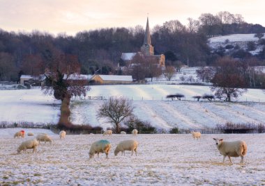 Kışın kırsal cotswolds