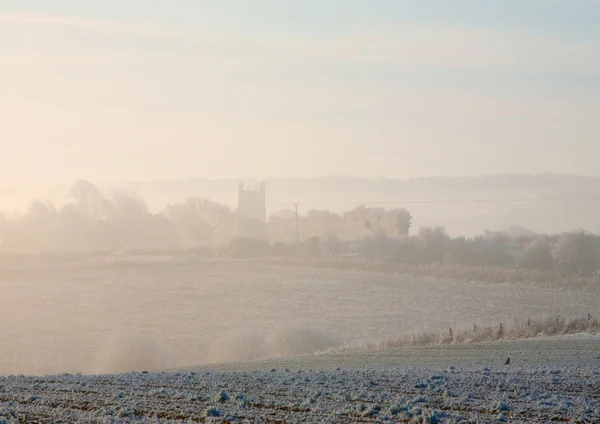 Ochtendnevel, cotswolds — Stockfoto