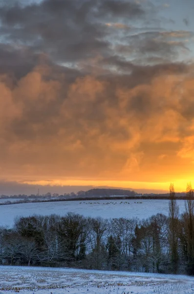 Rural Inglaterra no inverno — Fotografia de Stock