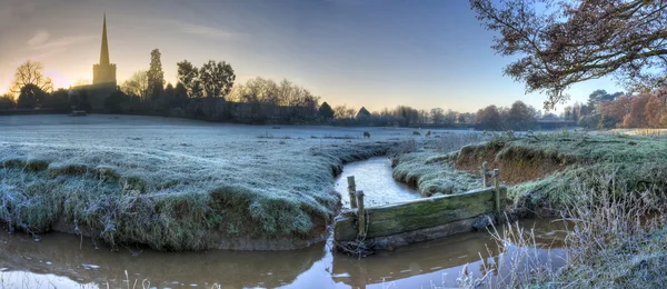 Terras agrícolas de Worcestershire no inverno — Fotografia de Stock