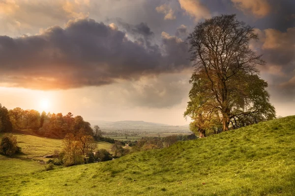 Cotswold peyzaj gün batımında — Stok fotoğraf