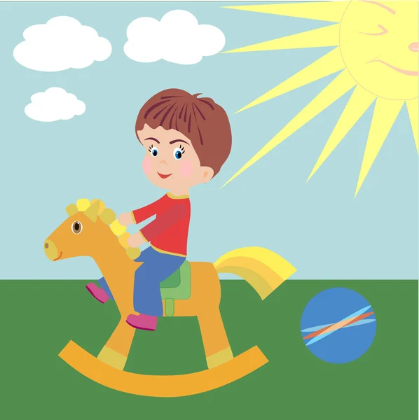 at sırtında bir çocuk. vektör