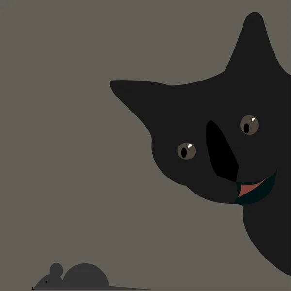 Katt och råtta. vektor illustration — Stock vektor