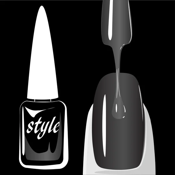 siyah arka plan üzerine oje. vektör