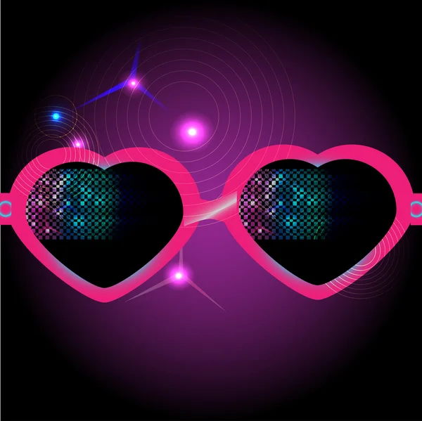 disko arka plan üzerinde gözlük. vektör