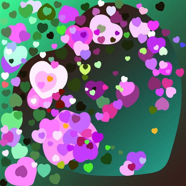 Coeurs décoratifs colorés — Image vectorielle