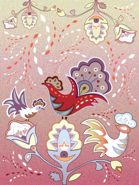 renkli kuşlar ile süs kartı