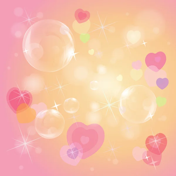 多彩的心和泡沫 — 图库矢量图片