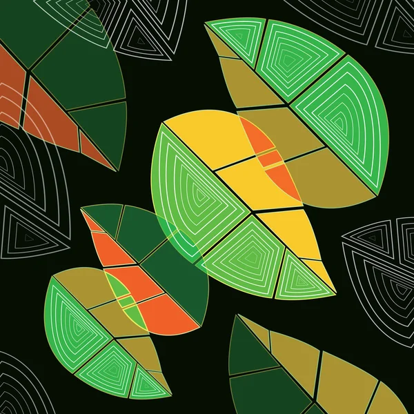 soyut yeşil ve sarı yapraklar