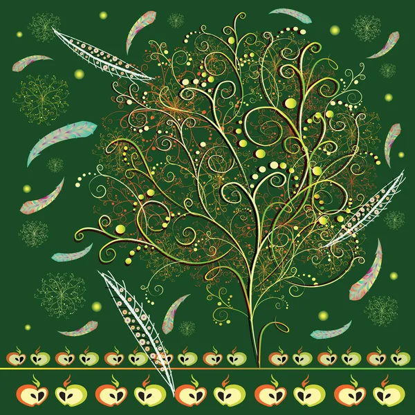 eşarplı soyut stilize ağaç