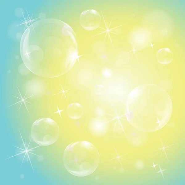 Bubbles on gentle colorful background — Stock Vector