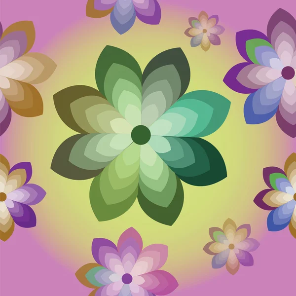 Smidig konsistens med dekorativa blommor — Stock vektor