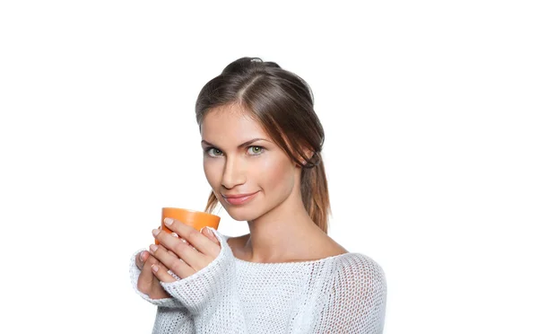 Mädchen mit Tasse — Stockfoto