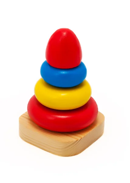 Pyramid stacking rings toy over white background Stock Photo by ...