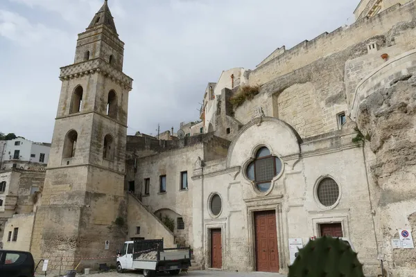 Εκκλησία Του Αγίου Pietro Barisano Στην Εκκλησία Matera Την Πρόσοψη — Φωτογραφία Αρχείου