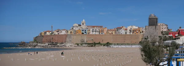 Panorama Playa Termoli Con Ciudad Moderna Fondo — Foto de Stock