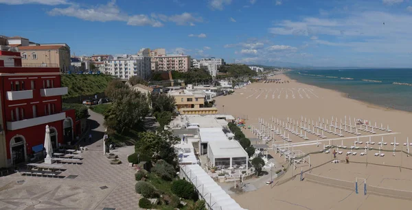 Panorama Sandy Beach Termoli Modern Town Background — 图库照片