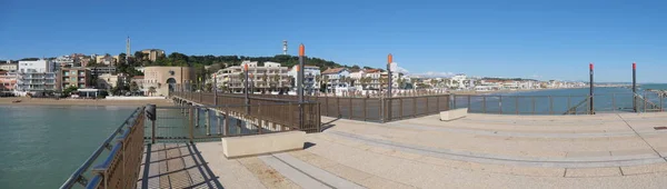 Panorama Dal Molo Francavilla Sul Mare Sulla Spiaggia Sabbiosa — Foto Stock