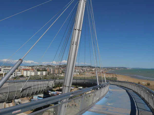 Panorama Ciudad Pescara Paseo Marítimo Playa Desde Puente Marítimo — Foto de Stock