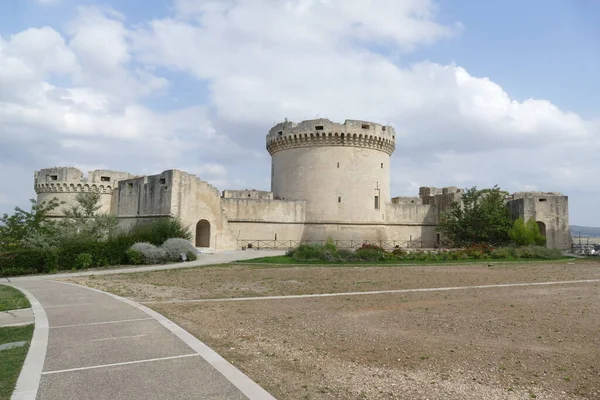 Schloss Tramontano Matera Die Rückseite Mit Großen Runden Türmen Aus — Stockfoto