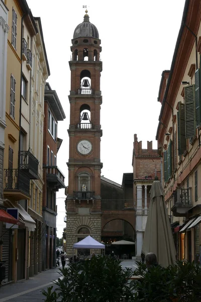 Torre Del Reloj Faenza Situado Plaza Intersección Entre Las Principales — Foto de Stock