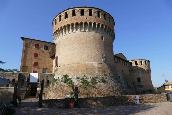 Fortaleza Sforza Dozza Edificio Medieval Con Barrancos Rodeados Bastiones Circulares — Foto de Stock