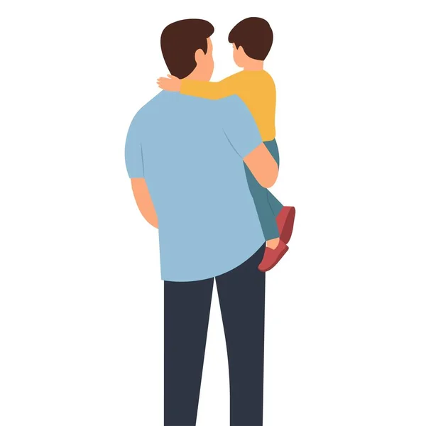 Πατέρας Κρατάει Τον Γιο Του Στην Αγκαλιά Του Ημέρα Του — Διανυσματικό Αρχείο