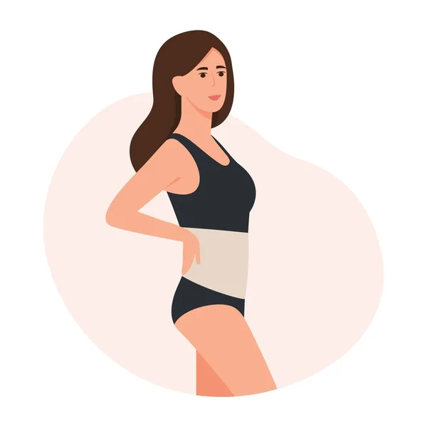 Posztnatális Kötés Orvosi Szülés Utáni Tummy Control Has Kötés Terhesség — Stock Vector