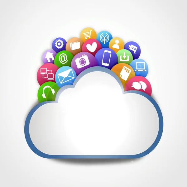 Internet cloud with icons — Stock Photo, Image