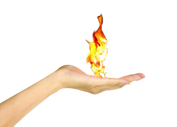 Fire on hand — Stock Photo, Image