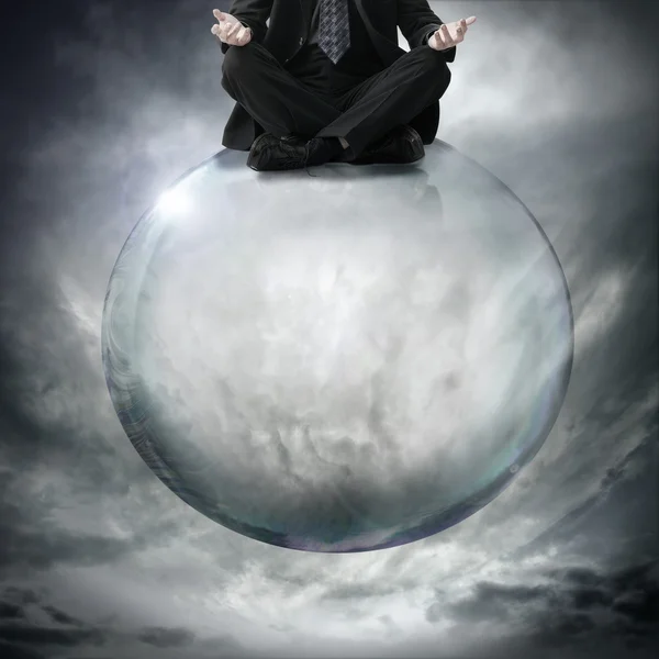 Sitting on bubble — Stock Photo, Image