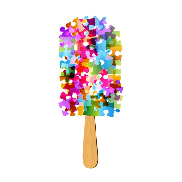 カラフルなパズルのアイスクリーム ストック写真