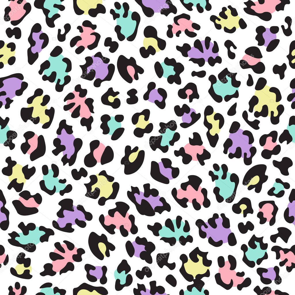 Leopard seamless pattern wild animal print vector african camouflage pastel and black on gray and white background for fabric print