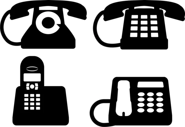Vector silhouettes of phones — Stock Vector