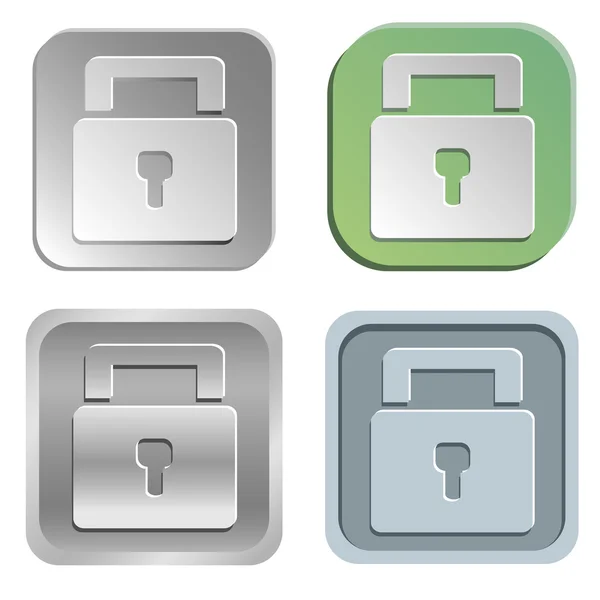 Padlock buttons — Stock Vector